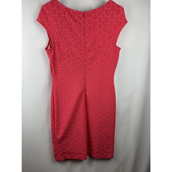 Julia Jordan Fuchsia Pink Sheath Dress | Size 4 | White Stitch Detail - Picture 5 of 6